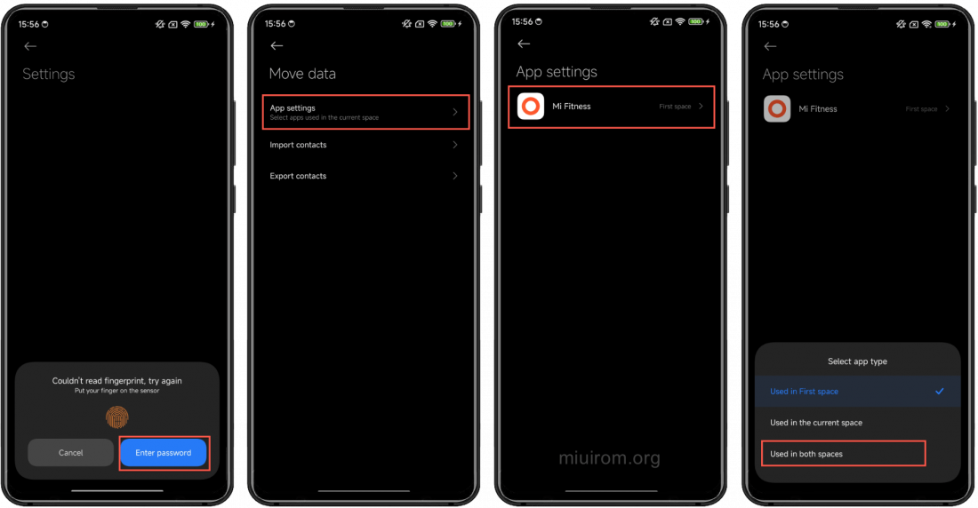 How to move Mi Fit app to the second space