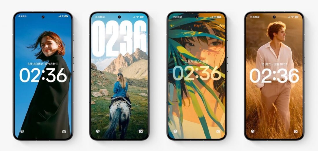 Examples of the new HyperOS 3 lock screen