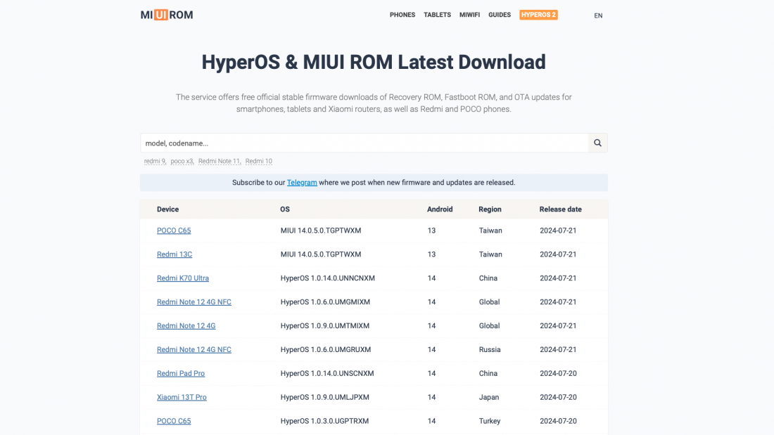 searching for HyperOs or MIUI rom firmware