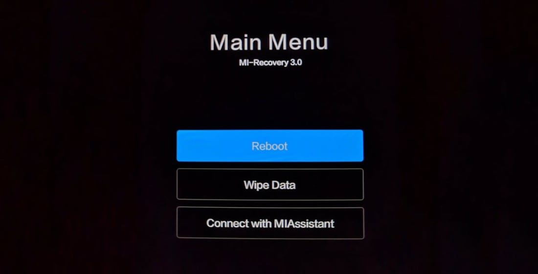 redmi reboot to system back to main menu