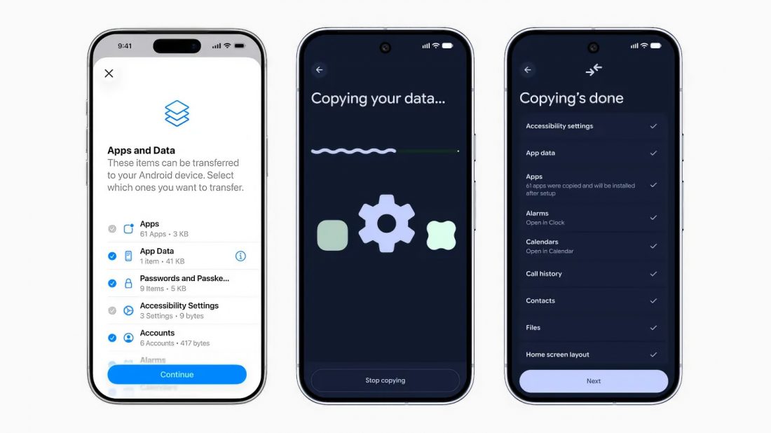 Transfer data di Android 17
